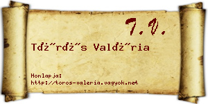 Törös Valéria névjegykártya