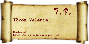 Törös Valéria névjegykártya