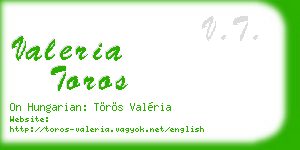 valeria toros business card